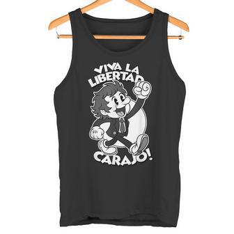Javier Milei Libertario Libertario Cita Retro Dibujos Animados Camiseta sin mangas - Regaloses