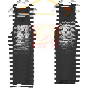 JDM Sports Car Anime Cat Tank Top | Mazezy