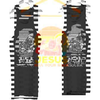 Jesus Has Your Back Jiu Jitsu レトロ クリスチャン メンズ レディース キッズ タンクトップ - Kawaiitshirt