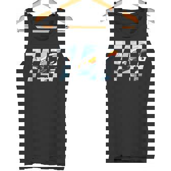 Jet Aviator 747 Jumbo Jet Aviation Plane Spotting Tank Top | Mazezy