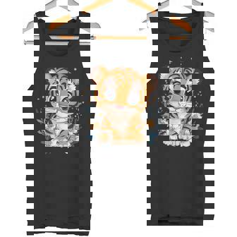 Joli Bébé Tigre Entouré De Jolies Fleurs Débardeur e - Cadeauxyz