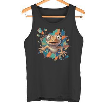 Joli Gecko Qui Brise Un Mur Avec Un Lézard Amusant Pour Enfants Débardeur e - Cadeauxyz