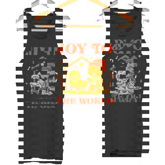 Joy To The World Gingerbread Christmas Christian Nativity Tank Top | Mazezy