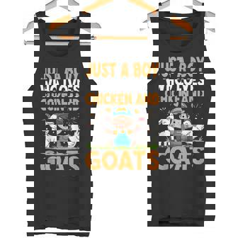 Just A Boy Who Loves Chicken And Goats Tank Top - Monsterry
