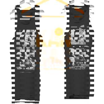 Kansas Heritage Sunflower Prairie And Bison In Landscape Tank Top | Mazezy