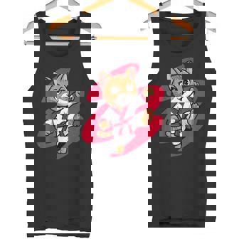 Karate Cat Red Belt Taekwondo Tank Top | Mazezy