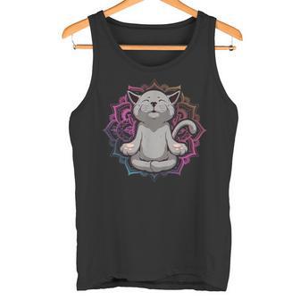 Katze Lustigüss Yoga Meditation Miau Kawaii Katzenbesitzer Tank Top - Geschenkecke