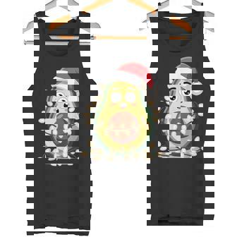 Kawaii Christmas Lights Avocado Sweater Guacamole Pajama Tank Top | Mazezy