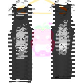 Kawaii Strawberry Gamer Cute Gaming Fruit Tank Top | Mazezy