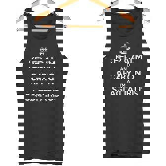 Keep Calm And Carry On I’m a Sagittarius Astrology Tank Top | Mazezy