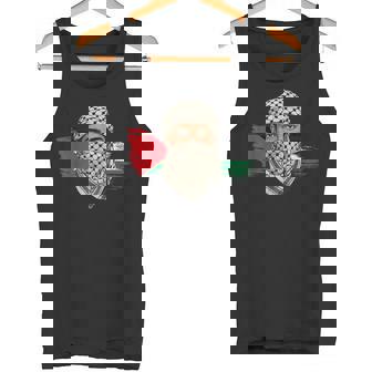 Keffiyehスカーフのパレスチナの若い男 パレスチナサポーター タンクトップ - Kawaiitshirt