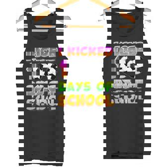 I Kicked 100 Days Of School 100th Soccer Player Tank Top | Mazezy