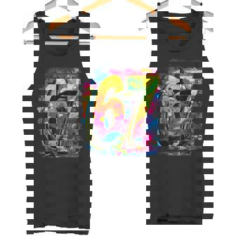 Kids 67 Meme Boys Six Seven 6 7 Graffiti Aesthetic Gen Alpha Tank Top | Mazezy