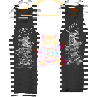 Koaya アリゾナ 踊る猫 カラフル かわいい キティ デザイン 長袖tシャツ タンクトップ - Kawaiitshirt