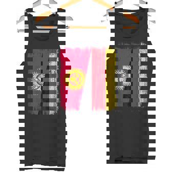 Kyrgyzstan Germany Half Flag Kyrgyz German Heritage Tank Top | Mazezy