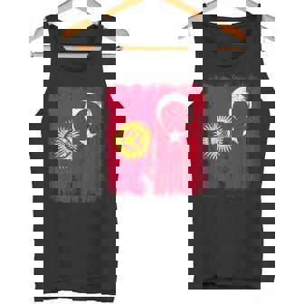 Kyrgyzstan Turkey Half Flag Turkiye Kyrgyz Turkish Heritage Tank Top | Mazezy