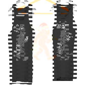 Lacrosse Christmas Sasquatch Santa Lax Player Xmas Tank Top | Mazezy
