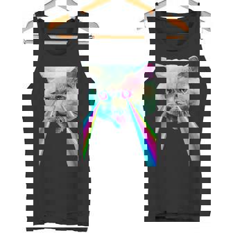 Laser Eyes Space Cat Laser Cat Cute Space Cat Kitten Tank Top Tank Top | Mazezy