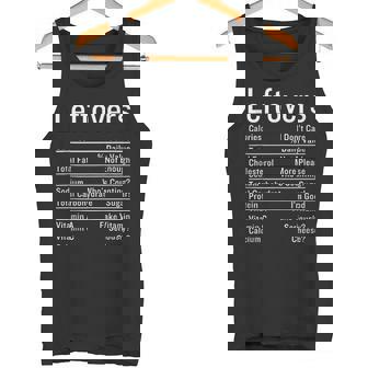 Leftovers Nutrition Facts Thanksgiving Christmas Family Food Tank Top Tank Top | Mazezy