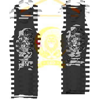 Leo Zodiac Sign Lion Fire Astrology Birthdate Bold Tank Top | Mazezy