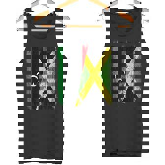 Libya Jamaica Half Flag Libyan Jamaican Heritage Tank Top | Mazezy