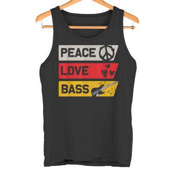 Liebe Frieden Bass Gitarre Hippie Bassist Tank Top - Geschenkecke