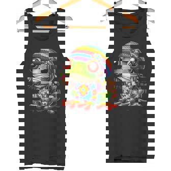 Linda Rana Hippie Con Coloresibrantes Divertidos Manga Larga Camiseta sin mangas - Regaloses