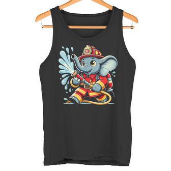 Lindo Bombero De Elefante De Dibujos Animados Para Niños Camiseta sin mangas - Regaloses