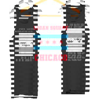 Logan Square Chicago Illinois Flag 773 312 Deep Dish Pizza Tank Top | Mazezy