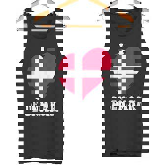I Love Denmark I Heart Copenhagen Proud Danish Flag Heart Tank Top Tank Top | Mazezy