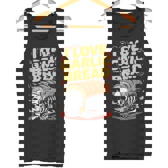 I Love Garlic Bread Spooky Skeleton Meme Tank Top Tank Top | Mazezy