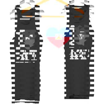 I Love Haiti Heart Flag Country Tank Top | Mazezy