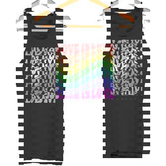 Love Is Love LGBTQ Gay Pride Awareness Queer Lesbian Tank Top | Mazezy