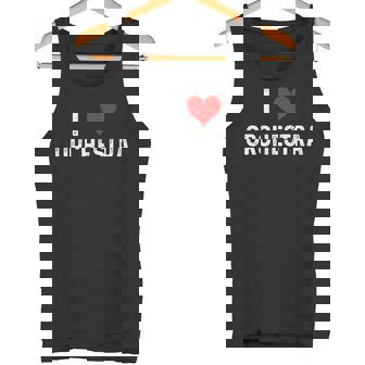 I Love Orchestra Heart Music Flute Cello Violin Viola Tank Top | Mazezy
