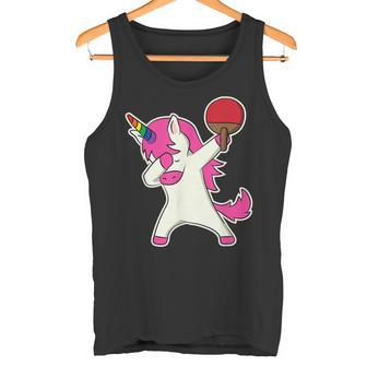 Lustig Tischtennis Dabbing Einhorn Tischtennispieler Tank Top - Seseable