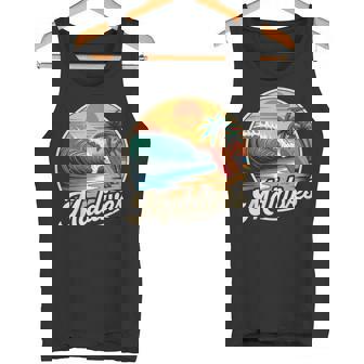 Maldives Surfing Waves Tropical Maldivian Island Maldives Tank Top | Mazezy