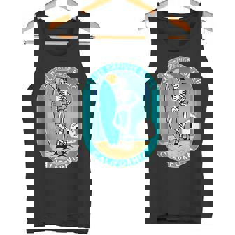 Malibu-Surfrider Beach California Route 1 Skeleton Surfer Tank Top Tank Top | Mazezy
