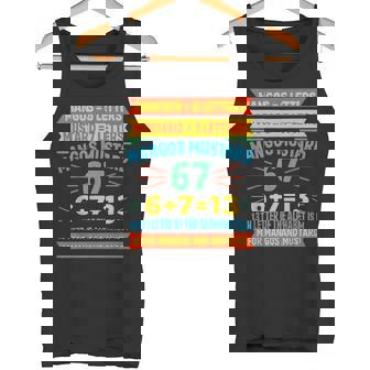 Mangos Mustard 67 Tee Alphabet Code M Meme For Gen Z Tank Top | Mazezy