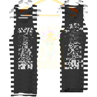 Mardi Gras Sugar Skull Skeleton Six Seven Bruh Meme Slang Tank Top | Mazezy