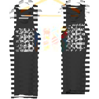 Maryland Brushstroke Crab Sailboat Flag Oysters Anchor Retro Tank Top | Mazezy