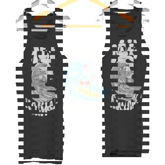 Mele Kalikimaka Surfing Santa Surf Hawaii Christmas Tank Top | Mazezy