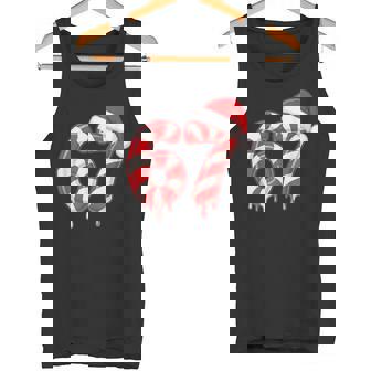 Melting Candy Cane 67 Christmas Santa Hat Holiday Tank Top | Mazezy