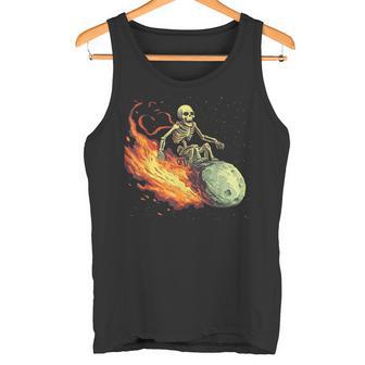 Meteorito De Fuego Con Esqueleto Divertido Para Jinete Camiseta sin mangas - Regaloses