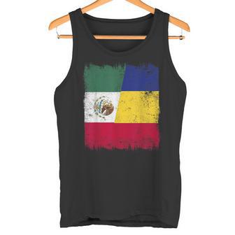 Mexico Romania Half Flag Mexican Romanian Heritage Tank Top | Mazezy