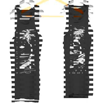 Minimalist Indonesia – Tropical Island Vibes Boho Art Tank Top | Mazezy