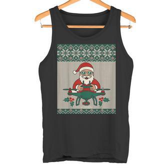 Modern Santa Drone Pilot Ugly Christmas Sweat Tank Top | Mazezy