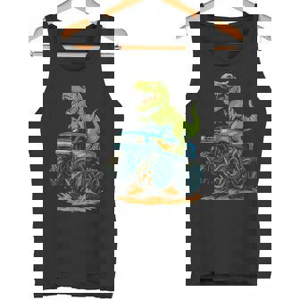 Monster Truck Dinosaur Birthday Party Monster Truck Boy Tank Top | Mazezy