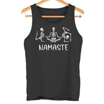 Namaste Yoga Pose Esqueleto Alineado Meditación Amante Yoga Camiseta sin mangas - Regaloses