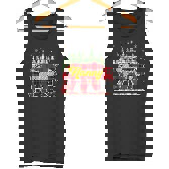 Nanny Bear Christmas Red Plaid Family Matching Xmas Tank Top | Mazezy