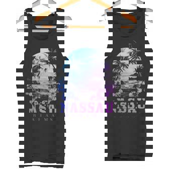 Nassau Bahamas Hibiscus Flowers Beach Surfer Souvenir Tank Top | Mazezy